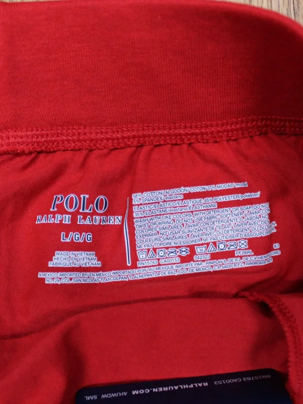 NEW! POLO RALPH LAUREN COTTON/MODAL/SPANDEX CASUAL SHORTS RED Sz LARGE, L - Picture 3 of 4